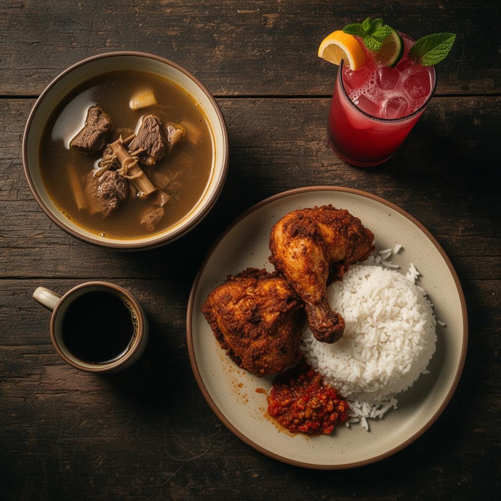Sup buntut, ayam goreng berempah, dan signature mocktail Penka 1967